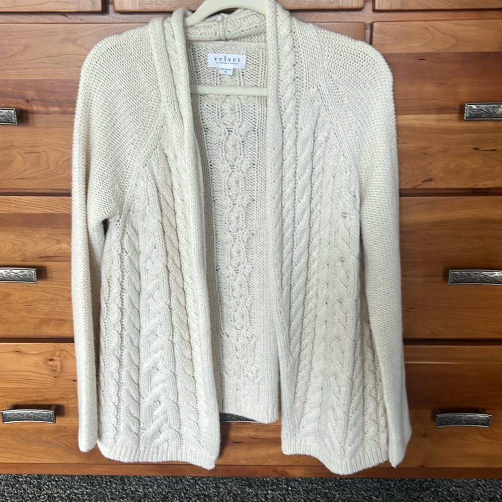 Velvet Cream knit cardigan 
Velvet by Graham & Spencer